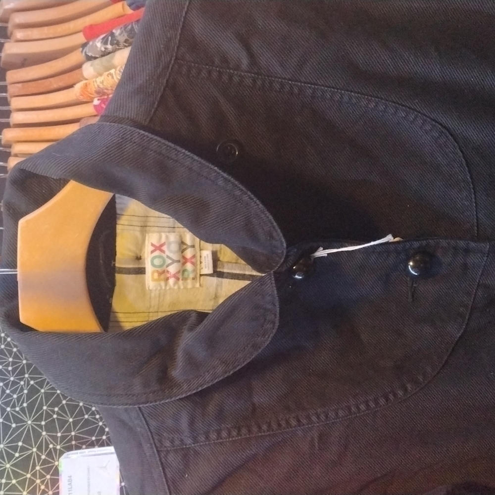 ROXY Jean Jacket Women's Large Black